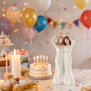 Alternative view of Overhead Heart Sister Figurines