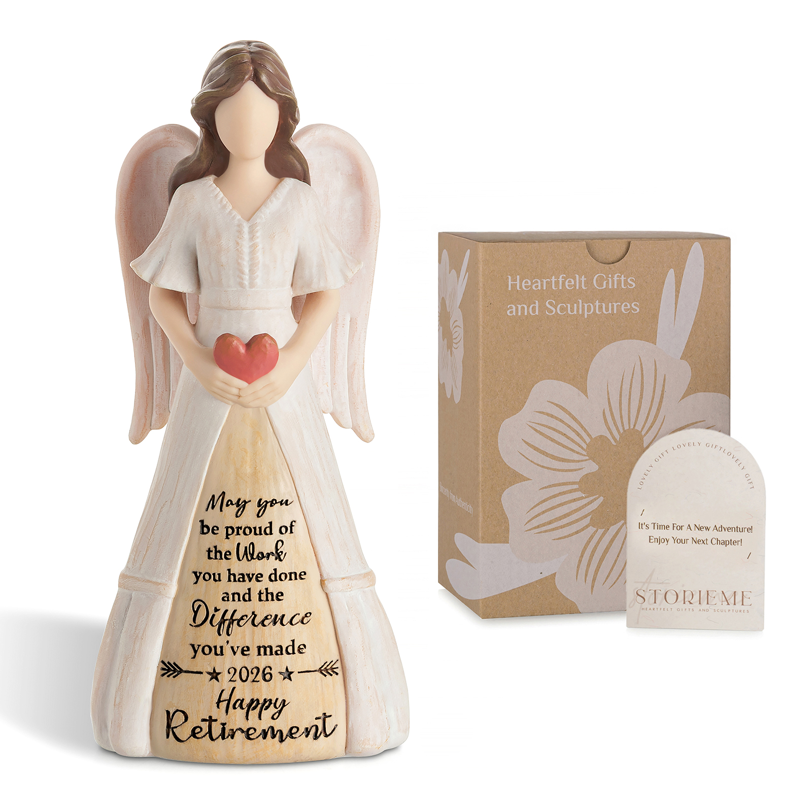 Angel Holding Heart Retirement Figurine 2026 – Meaningful Retirement Gift for Women