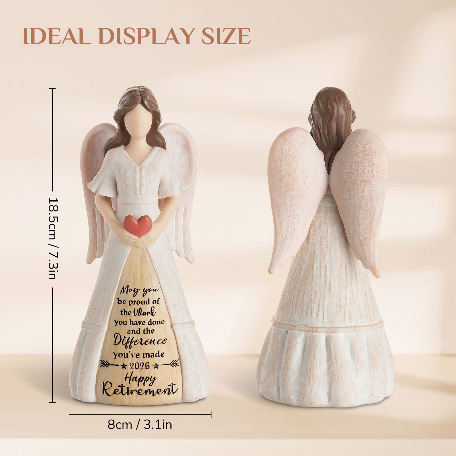 Angel Holding Heart Retirement Figurine 2026 – Meaningful Retirement Gift for Women - Image 3