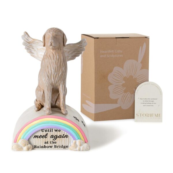 Dog Memorial Gifts for Loss of Dog: Pet Sympathy Remembrance Bereavement Gift Rainbow Bridge Dogs Passing Away Angel Figurine for Dogs Mom
