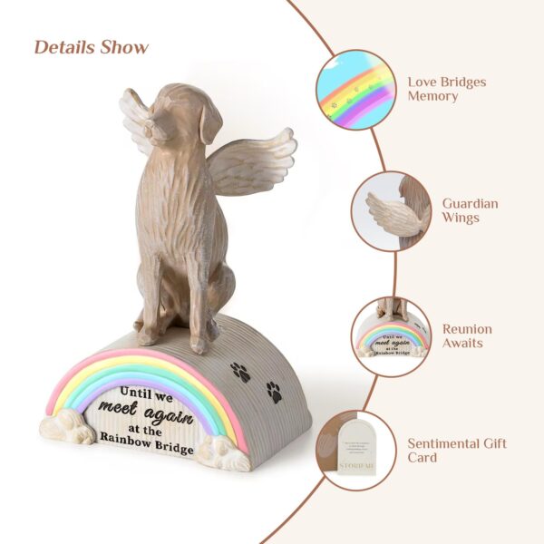 Dog Memorial Gifts for Loss of Dog: Pet Sympathy Remembrance Bereavement Gift Rainbow Bridge Dogs Passing Away Angel Figurine for Dogs Mom - Image 6