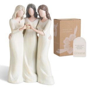 Friend Birthday Gifts for Women: Unique 3 Sisters Friendship Resin Figurines Statue - Sister Gift from Sisters - Special Christmas Friendship Day Present for Besties Female