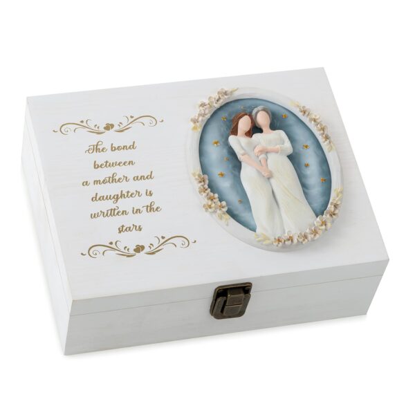 Mother Daughter Gifts - Mother of the Bride Gifts for Wedding - Daughter Birthday Present - Sympathy Memorial Gift for Loss of Mom Wooden Memory Box for Keepsakes