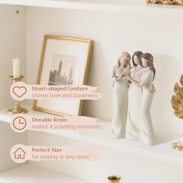 Friend Birthday Gifts for Women: Unique 3 Sisters Friendship Resin Figurines Statue - Sister Gift from Sisters - Special Christmas Friendship Day Present for Besties Female - Image 4