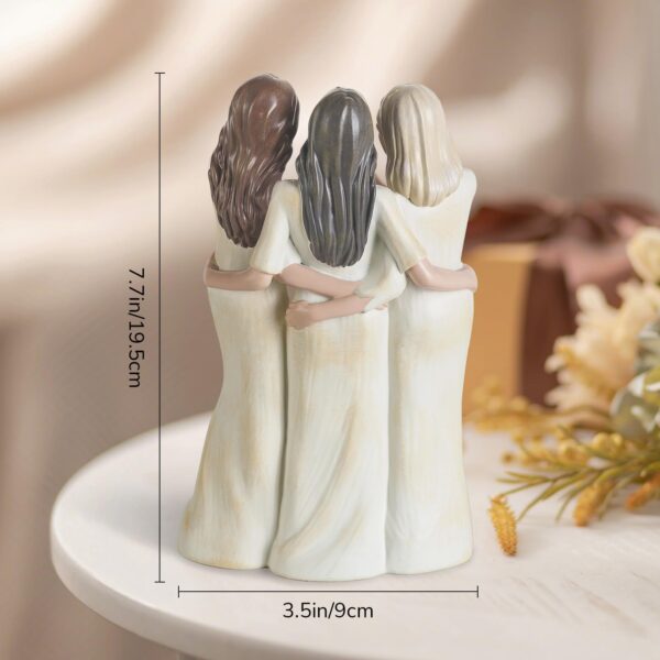 Friend Birthday Gifts for Women: Unique 3 Sisters Friendship Resin Figurines Statue - Sister Gift from Sisters - Special Christmas Friendship Day Present for Besties Female - Image 5