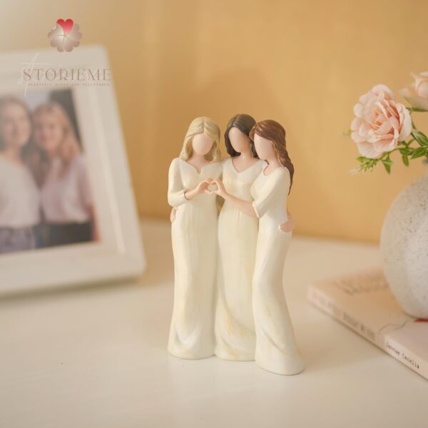 Friend Birthday Gifts for Women: Unique 3 Sisters Friendship Resin Figurines Statue - Sister Gift from Sisters - Special Christmas Friendship Day Present for Besties Female - Image 3