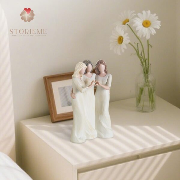 Friend Birthday Gifts for Women: Unique 3 Sisters Friendship Resin Figurines Statue - Sister Gift from Sisters - Special Christmas Friendship Day Present for Besties Female - Image 2