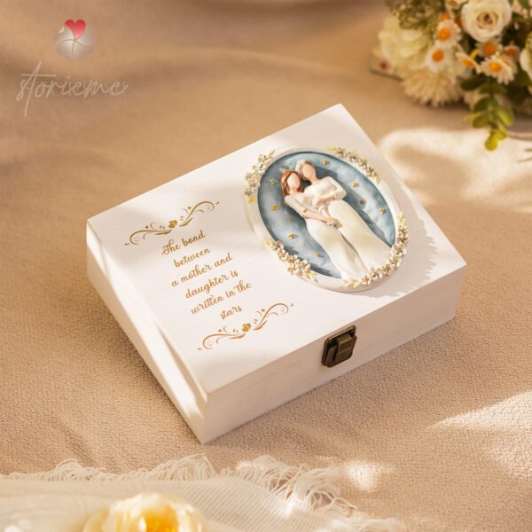 Mother Daughter Gifts - Mother of the Bride Gifts for Wedding - Daughter Birthday Present - Sympathy Memorial Gift for Loss of Mom Wooden Memory Box for Keepsakes - Image 2
