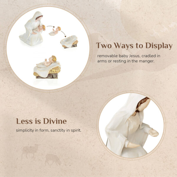 Christmas Nativity Set Indoor: 8/12-Piece Religious Resin Figurines Nativity Scene - Image 8