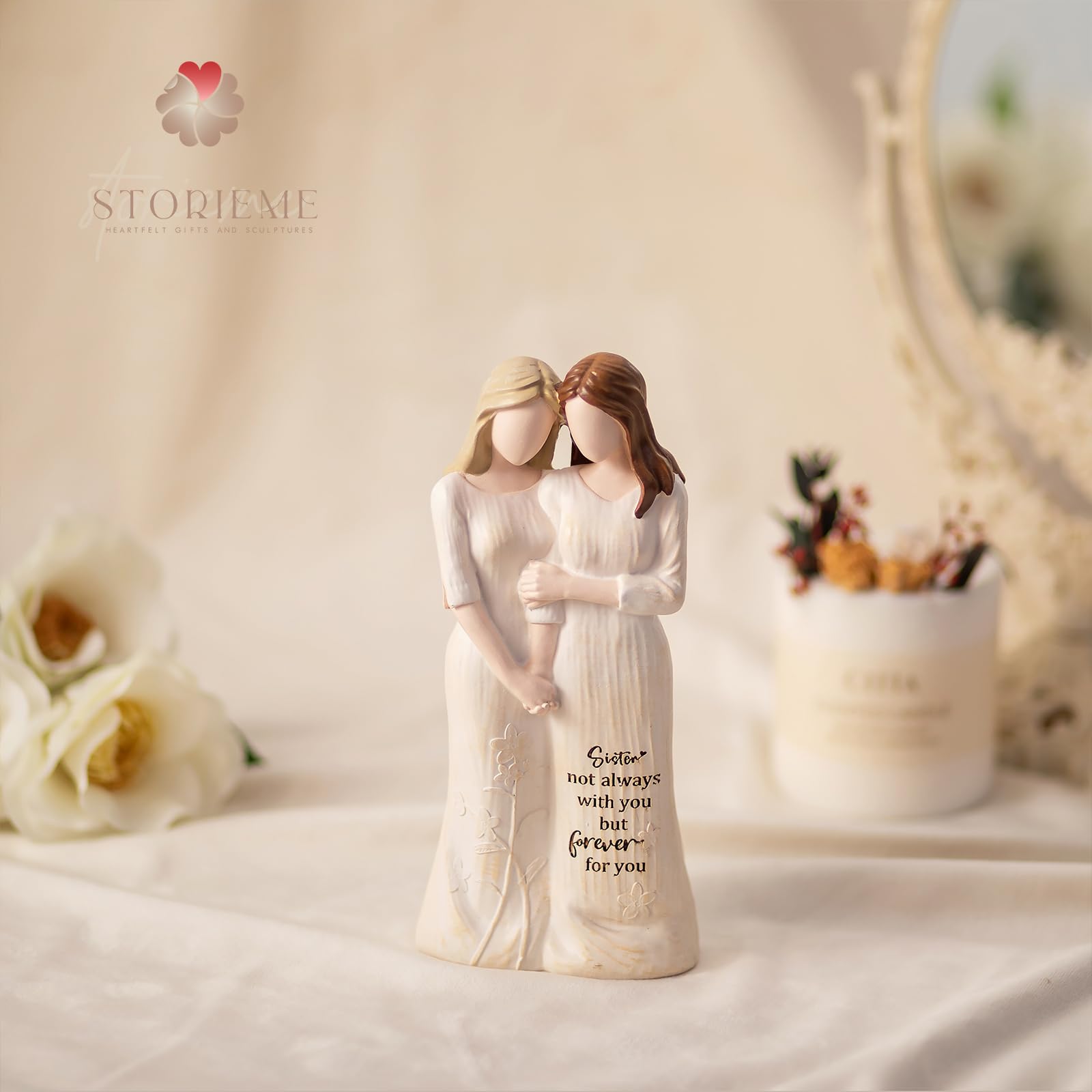 Soul Sister Hand-in-Hand Figurine with Engraved Message – Forever by Your Side - Image 2