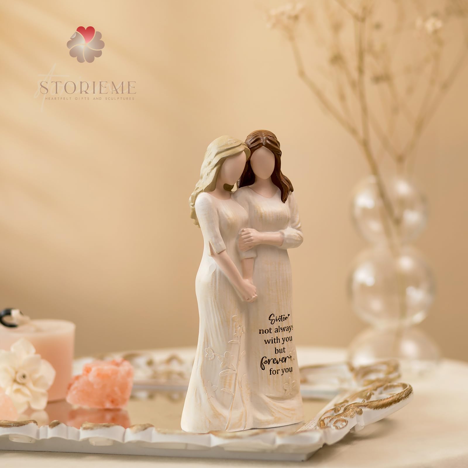 Soul Sister Hand-in-Hand Figurine with Engraved Message – Forever by Your Side - Image 4
