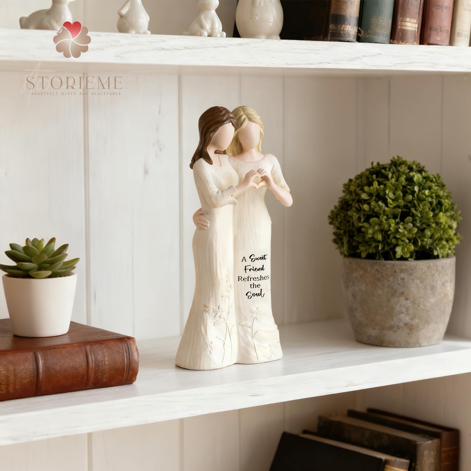Soul Sister Heart Gesture Figurine with Engraved Message – A Sweet Friend Refreshes the Soul - Image 6