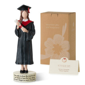 Graduation Girl Figurine Holding Diploma – Congrats Grad Keepsake for Her