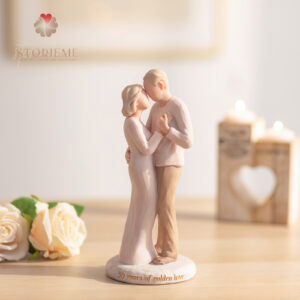 Alternative view of 50th Golden Anniversary Figurine – Celebrating 50 Years of Golden Love