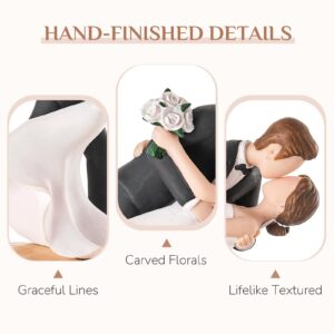 Bride & Groom Dipping Kiss Cake Topper (Black) – A Moment of Love in Motion - Image 3