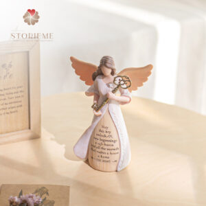 Alternative view of Housewarming Angel Figurine – A Key to New Beginnings