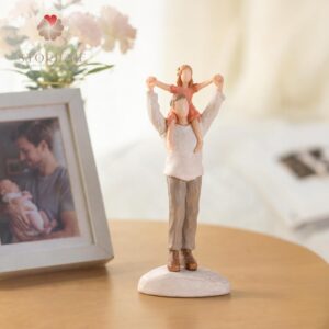 Alternative view of Father & Daughter Shoulder Ride Figurine – Plain Base | A Love That Lifts You Higher