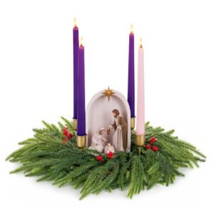 Nativity Advent Wreath Candle Holder – A Christmas Tradition of Hope, Peace, Joy & Love