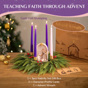 Nativity Advent Wreath Candle Holder – A Christmas Tradition of Hope, Peace, Joy & Love - Image 5