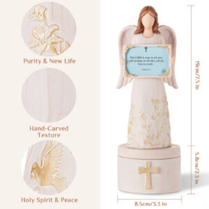Bible Verse Angel Figurine with 60 Scripture Cards – Christian Gift for Women - Image 3