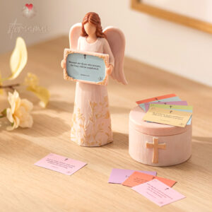 Bible Verse Angel Figurine with 60 Scripture Cards – Christian Gift for Women - Image 6