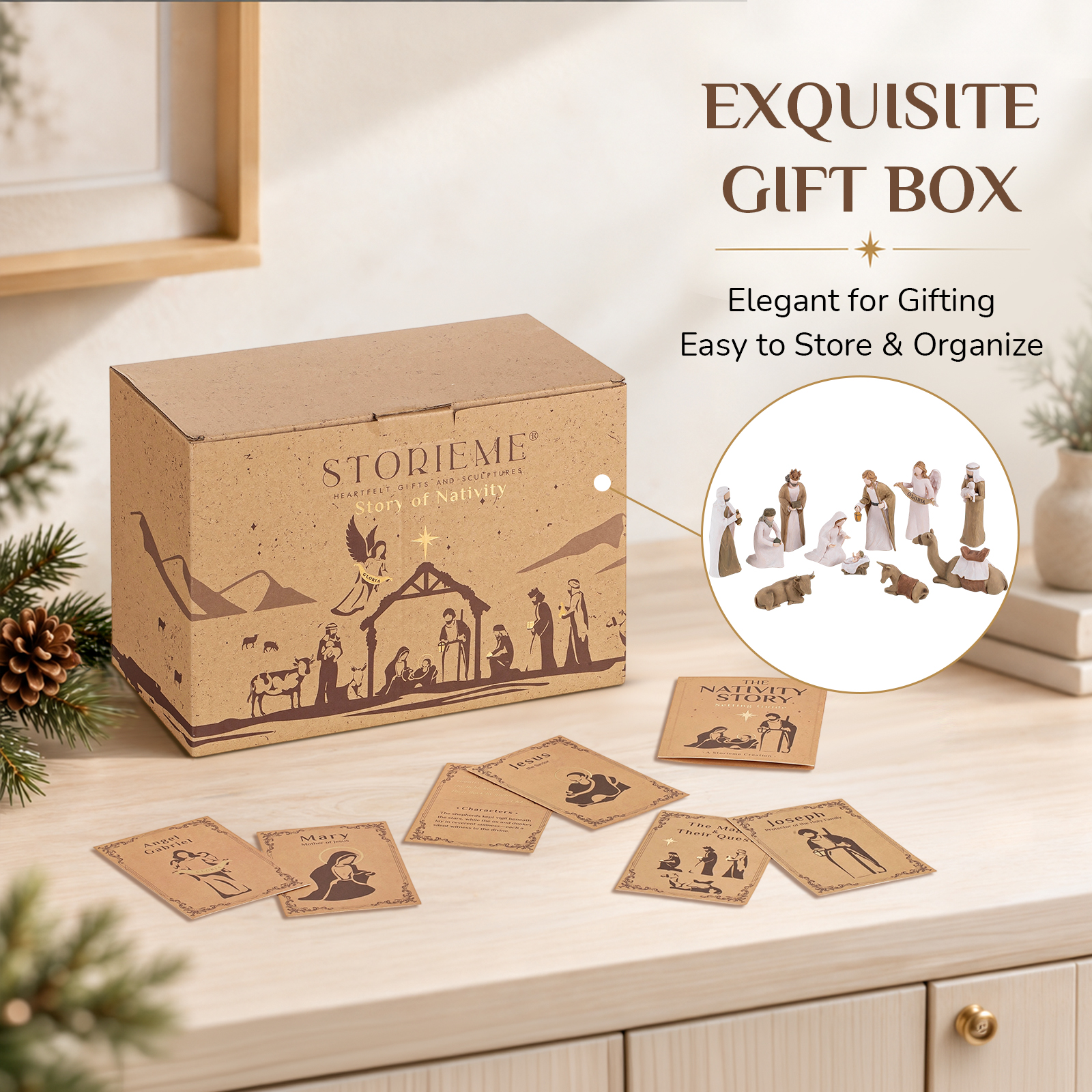 12-Piece Christmas Nativity Scene Set (Medium Size) – The Story of the First Christmas - Image 6