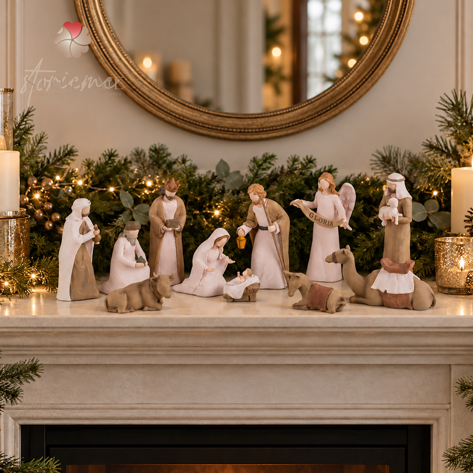 12-Piece Christmas Nativity Scene Set (Medium Size) – The Story of the First Christmas - Image 2