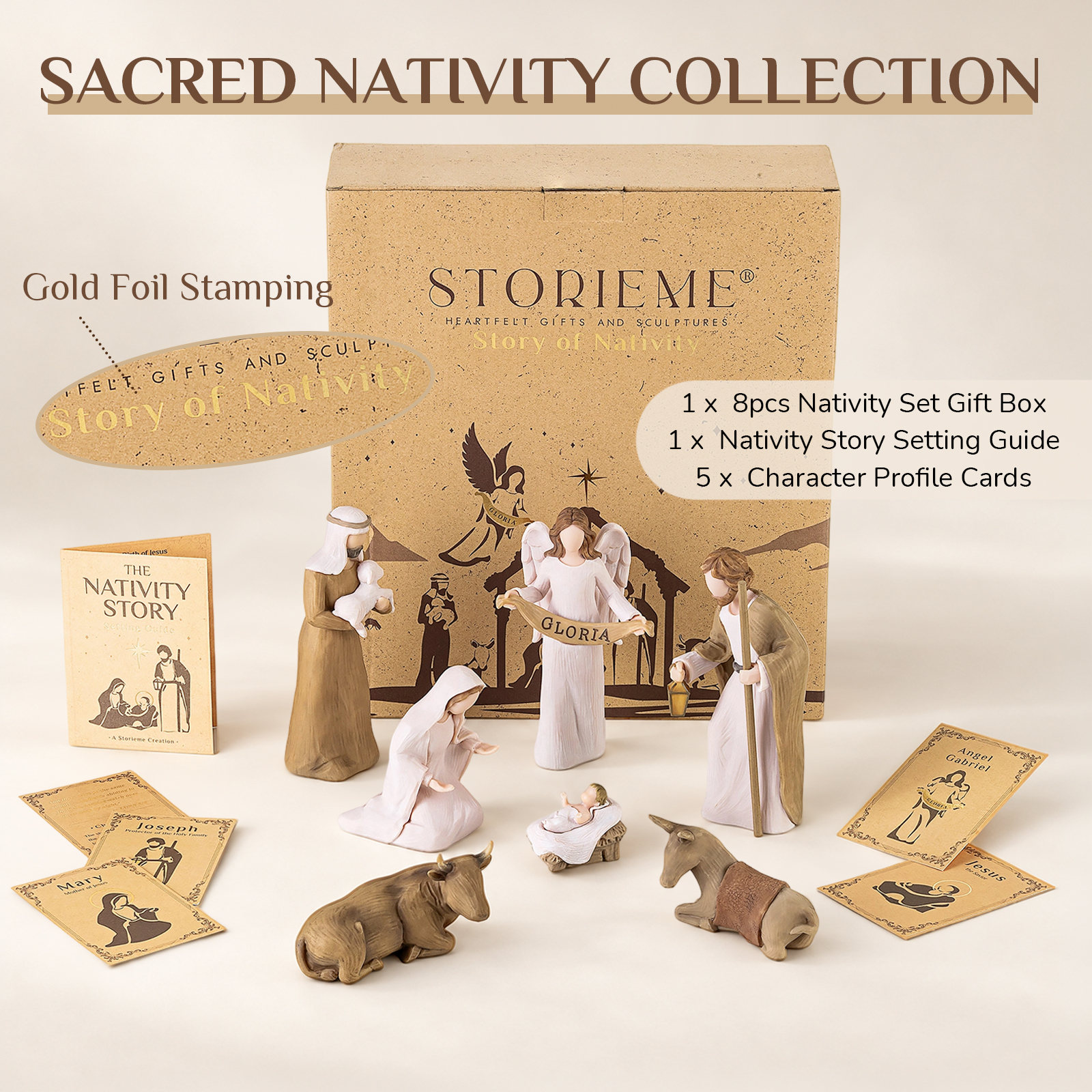 8-Piece Christmas Nativity Scene Set – The Heart of the First Christmas - Image 5