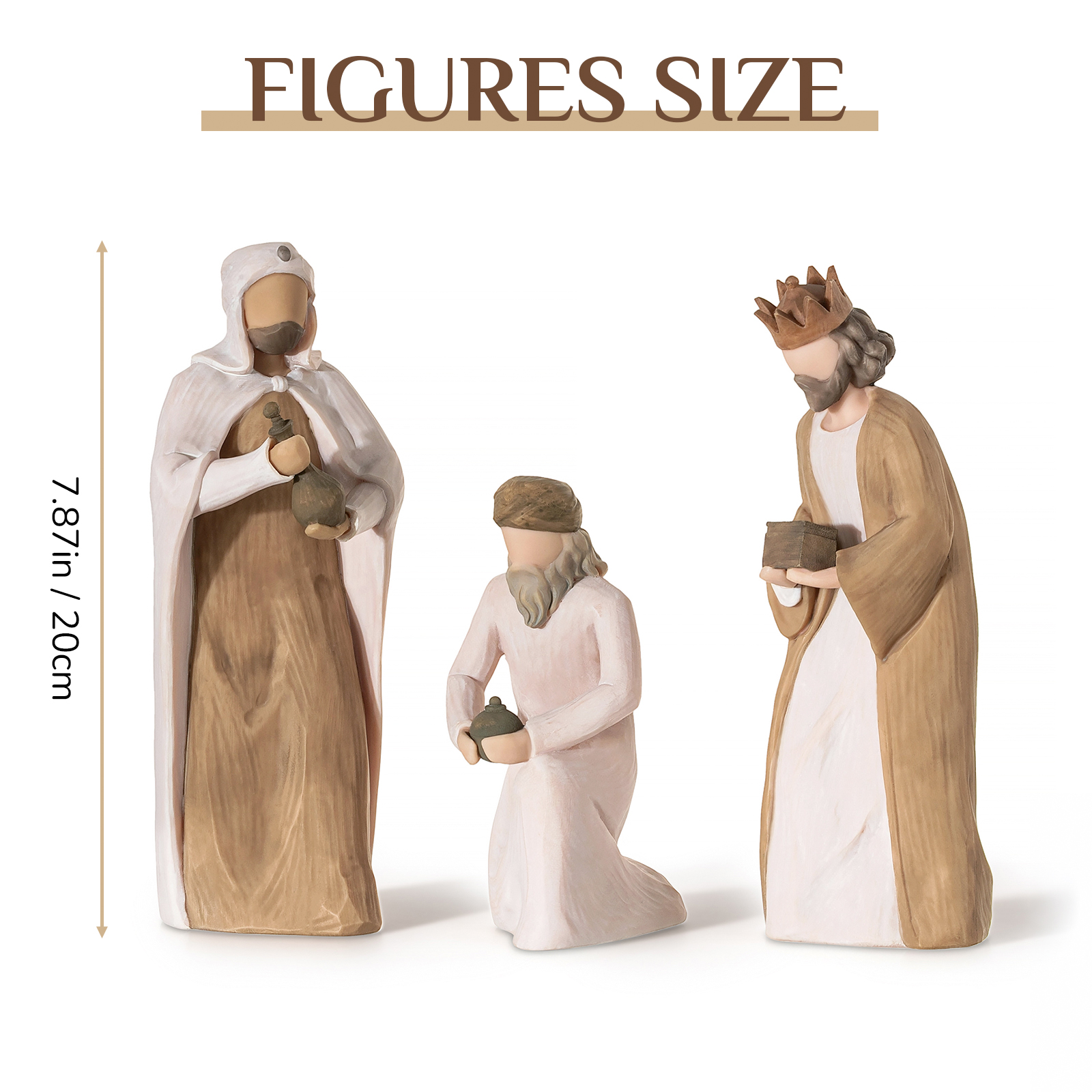 Three Wise Men Nativity Figurine Set – Complete Your Christmas Nativity Scene - Image 2